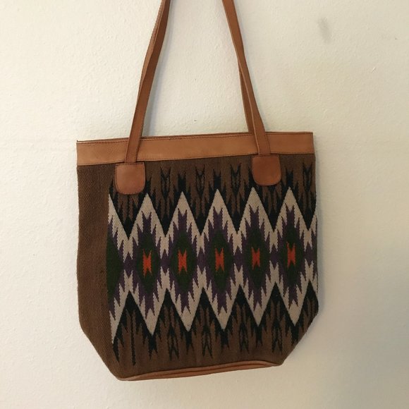 vintage wool tote bag - Picture 2 of 4